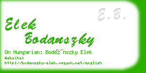 elek bodanszky business card